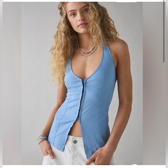 Urban Outfitters Tops - Urban Outfitters Blue Halter Top